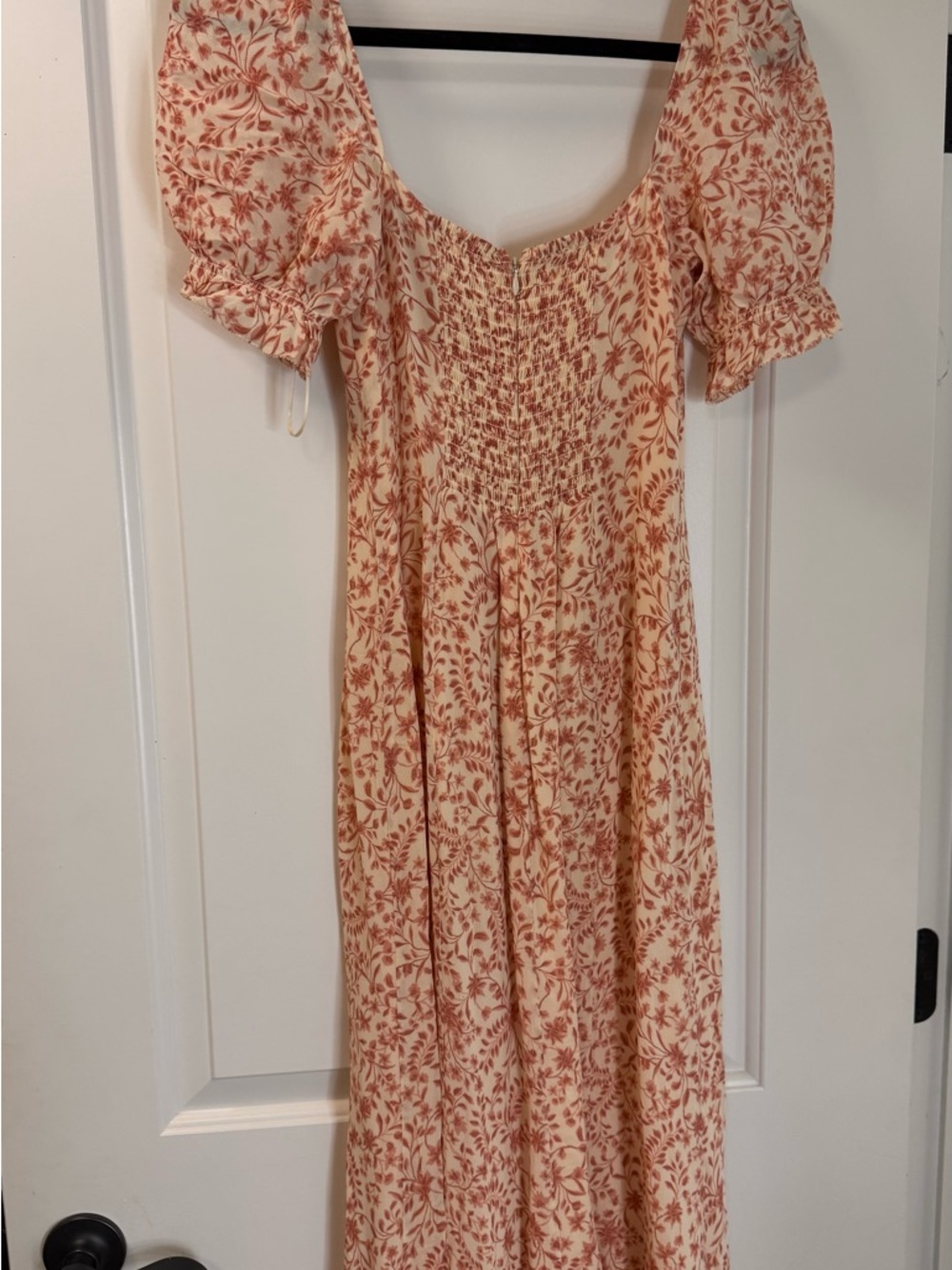 Reformation Gloria Pink Floral Puff-Sleeve Maxi Dress - Picture 4 of 6